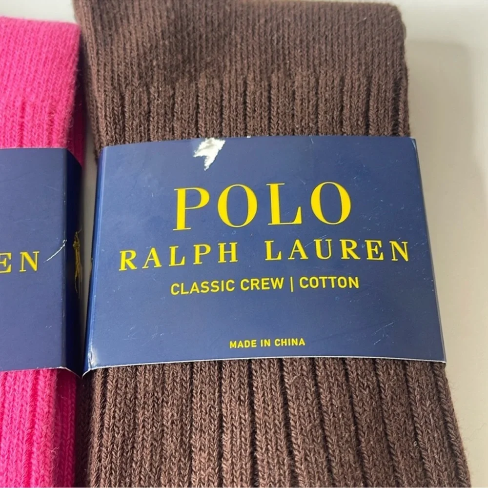 Polo Ralph Lauren Classic Cotton Crew Socks 4 Pairs Large
